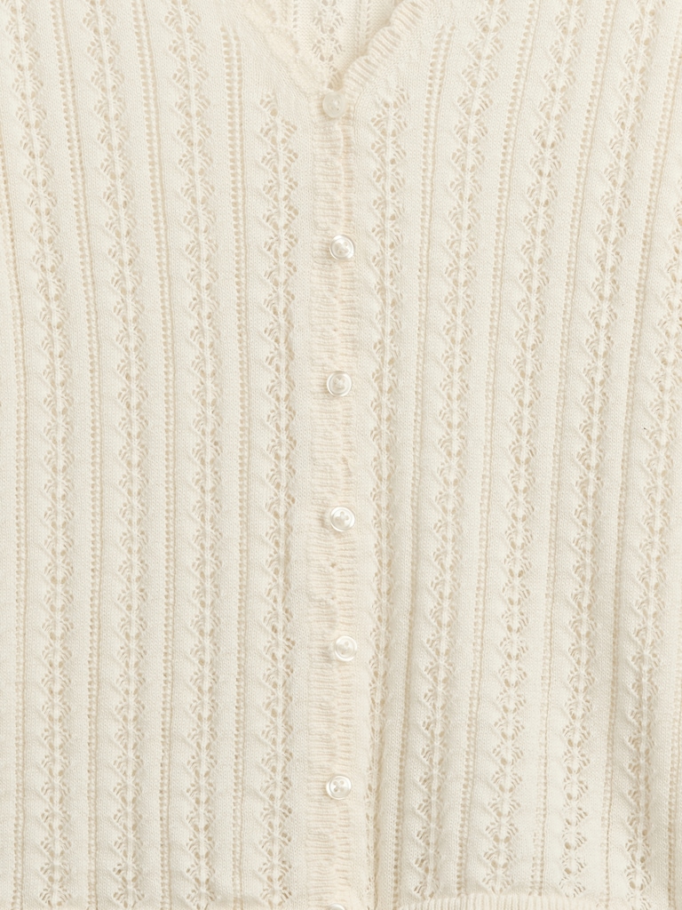 100% Cotton Pointelle Cardigan