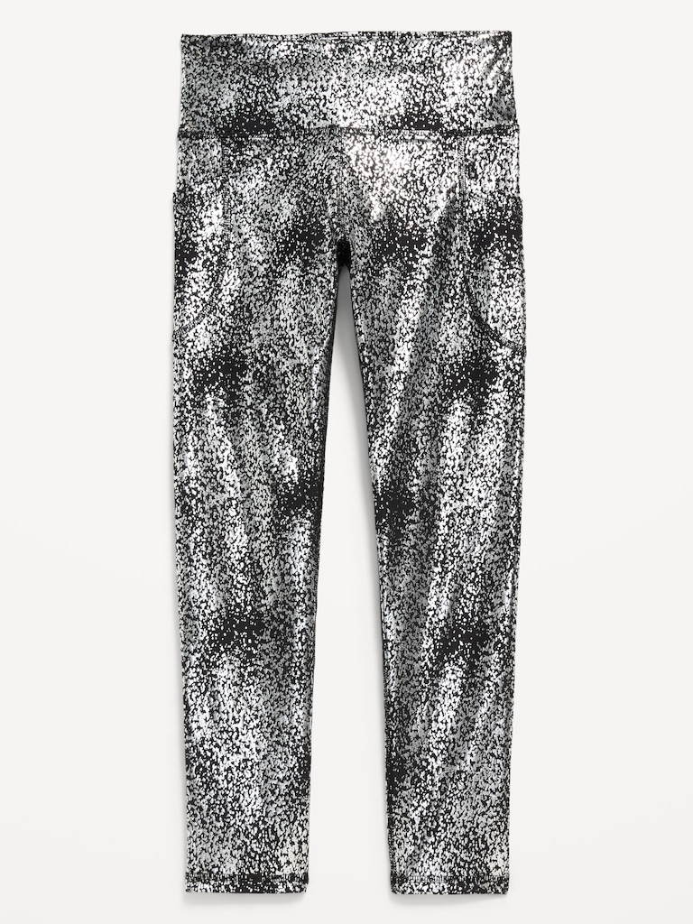 High-Waisted PowerSoft 7/8-Length Side-Pocket Leggings for Girls