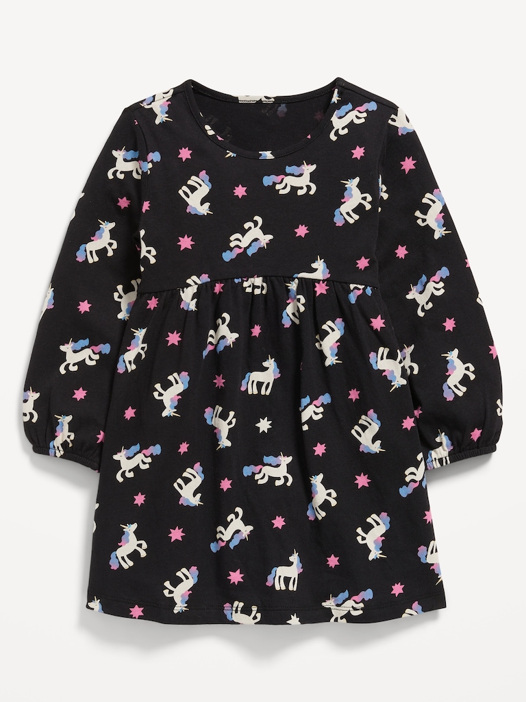 Printed Long-Sleeve Dress for Toddler Girls