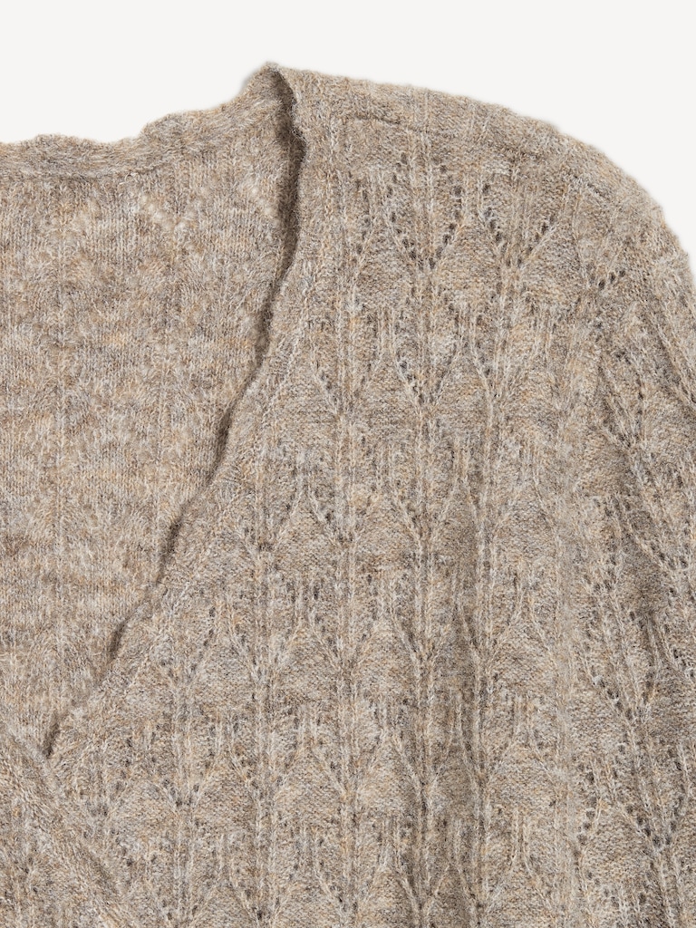 Wool-Blend Wrap-Front Sweater