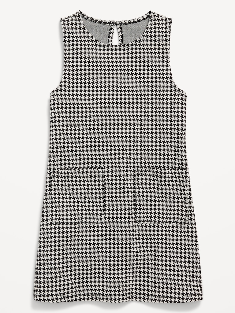 Sleeveless Jacquard-Knit Pocket Dress for Girls