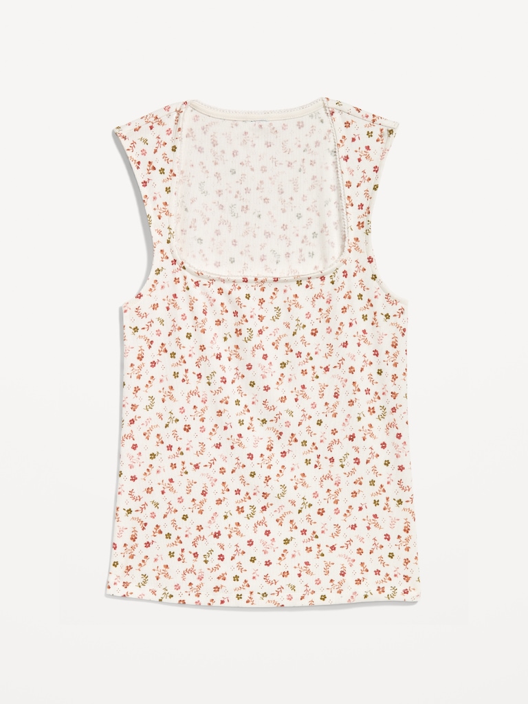 Trapeze-Neck Floral Top