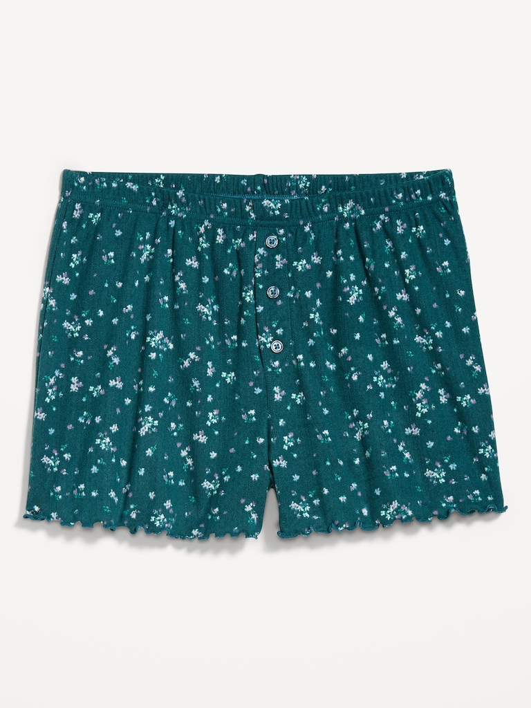 High-Waisted Cozy Rib Pajama Shorts