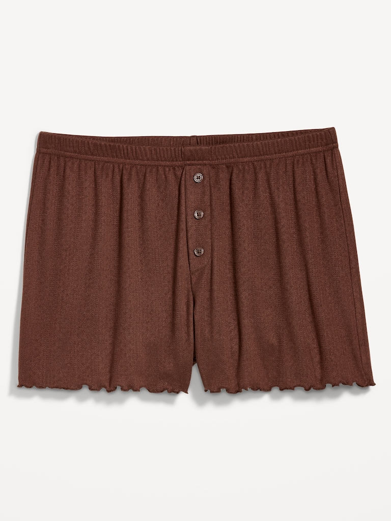 High-Waisted Cozy Rib Pajama Shorts