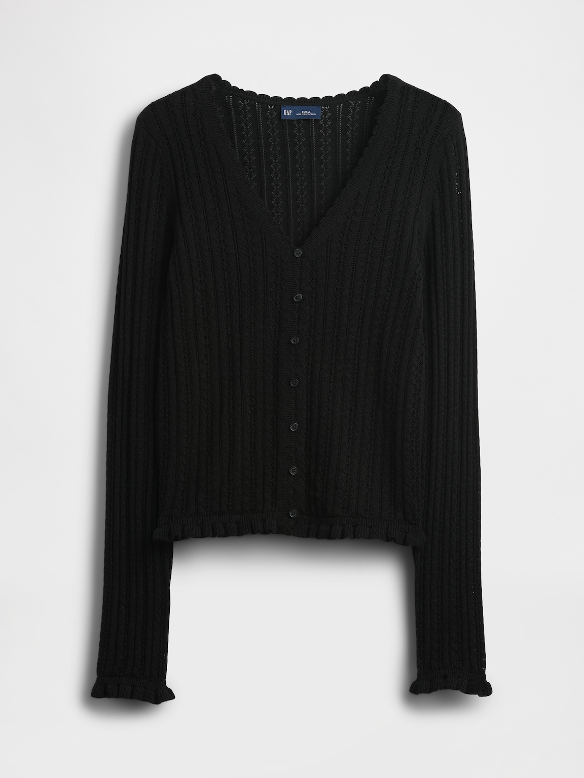 100% Cotton Pointelle Cardigan