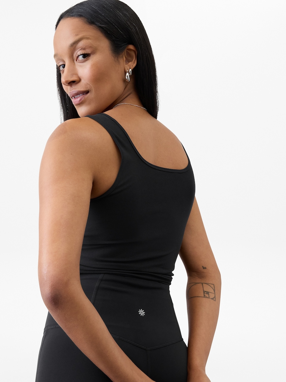 Signature Rib Square Neck Crop Tank