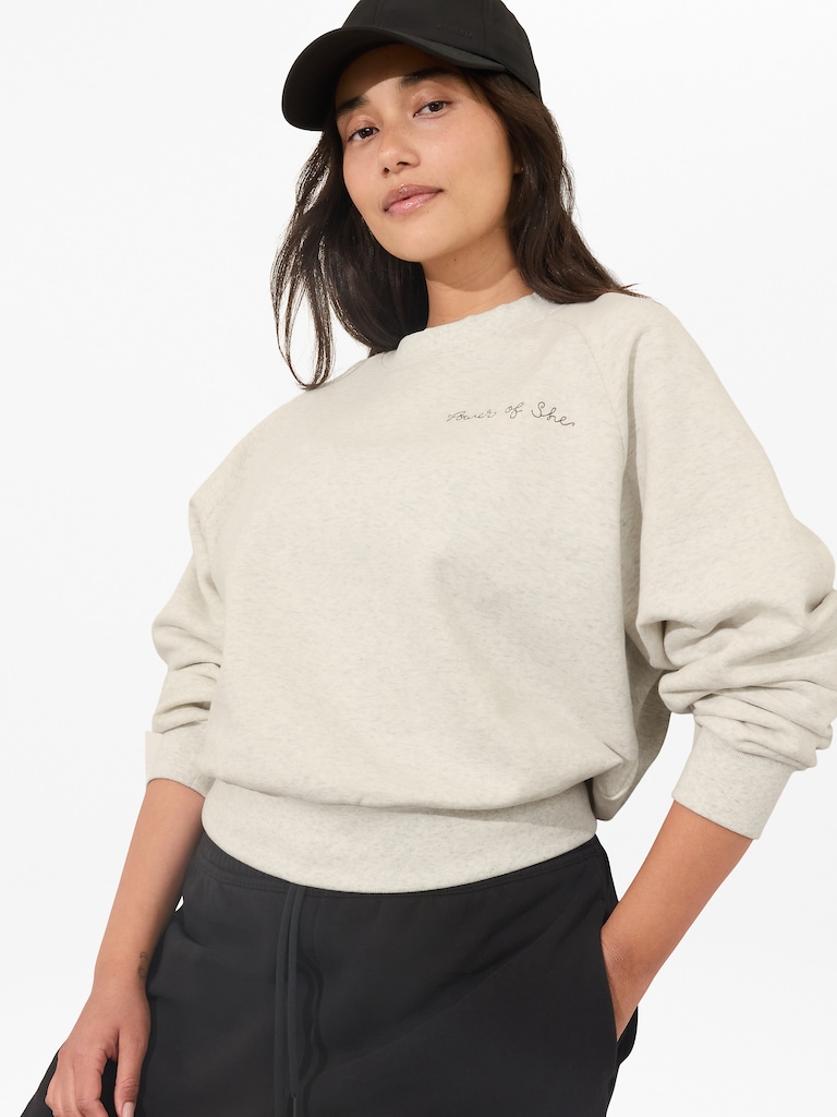 Power of She Embroidered Crew Sweatshirt