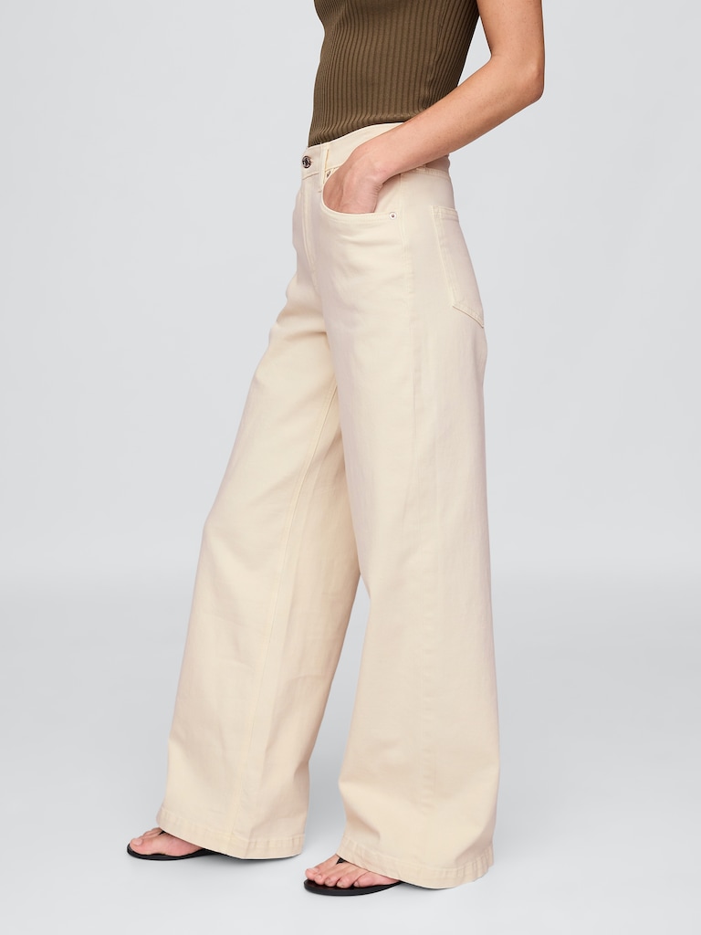 High Rise Stride Wide-Leg Jeans