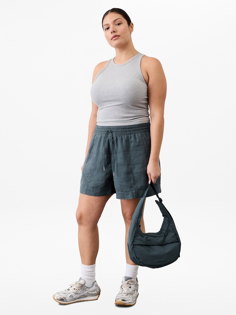 Retreat Linen Mid Rise 4" Short