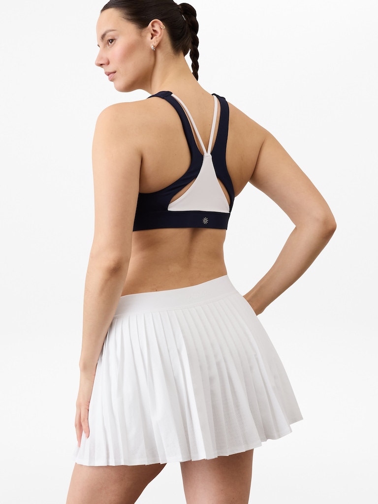 Match Point High Rise Pleated Lasercut 13 1/2" Skort