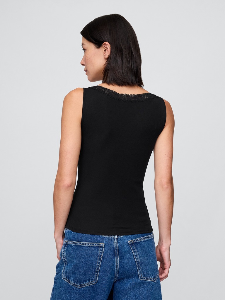 Lace-Trim Tank Top