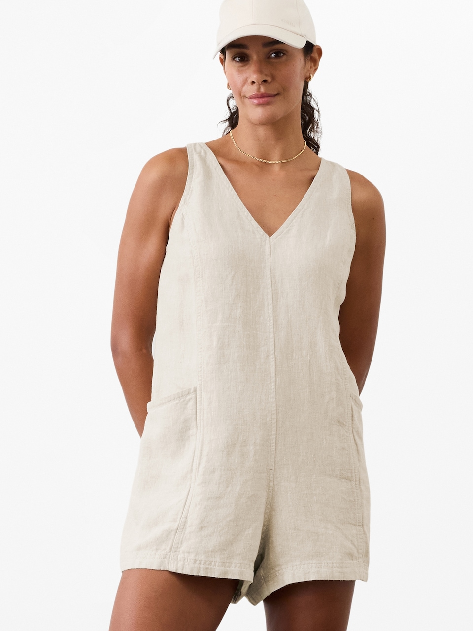 V-Neck Hardware One-Piece Swimsuit