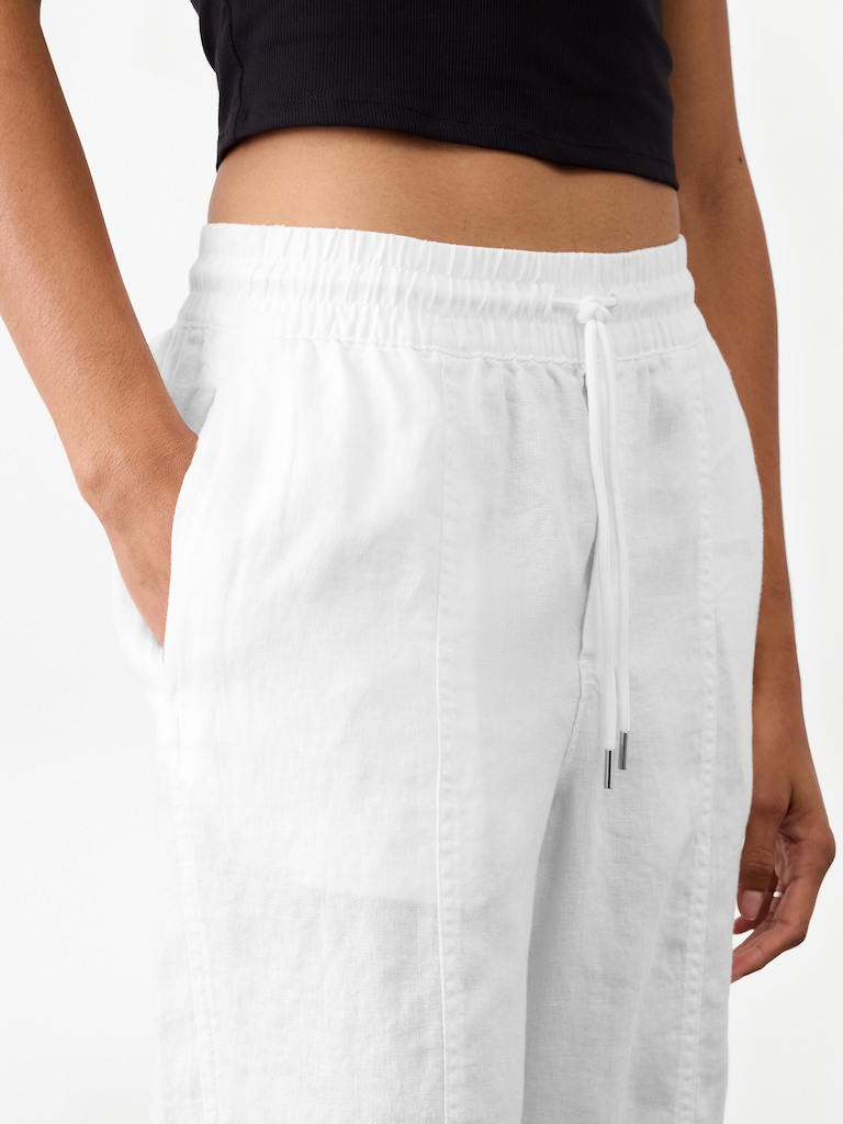 Retreat High Rise Linen Ankle Pant