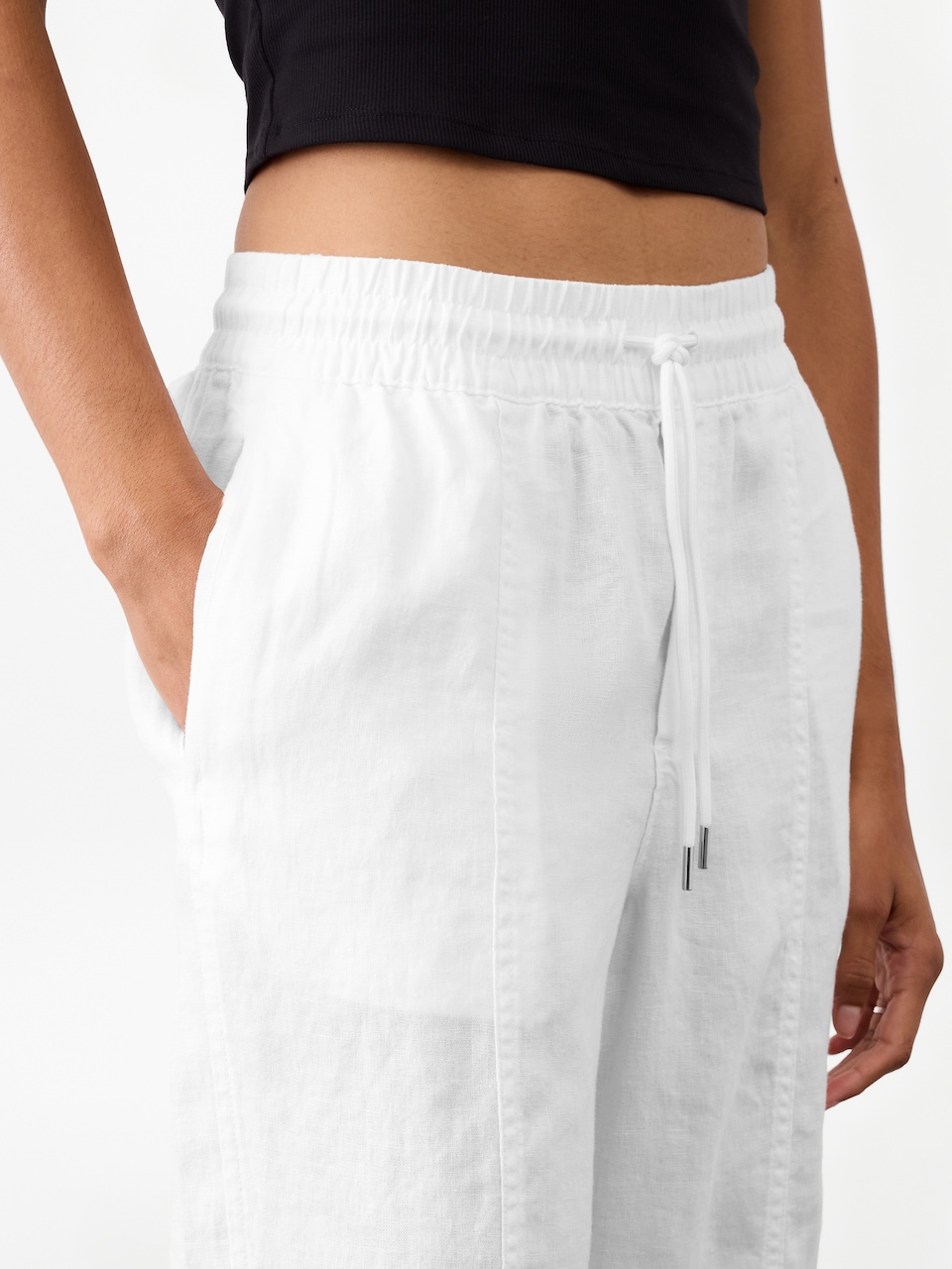 Retreat High Rise Linen Ankle Pant