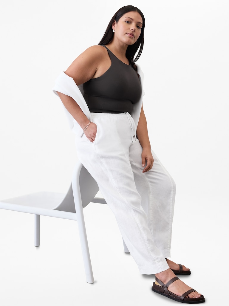 Retreat High Rise Linen Ankle Pant