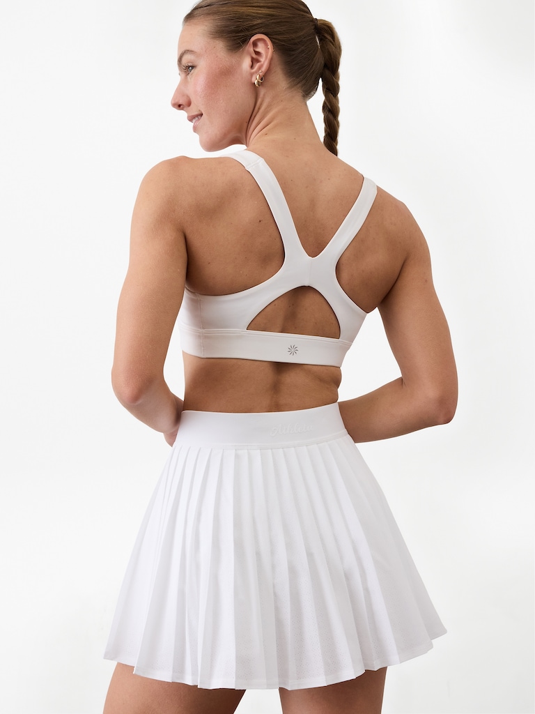 Match Point High Rise Pleated Lasercut 13 1/2" Skort