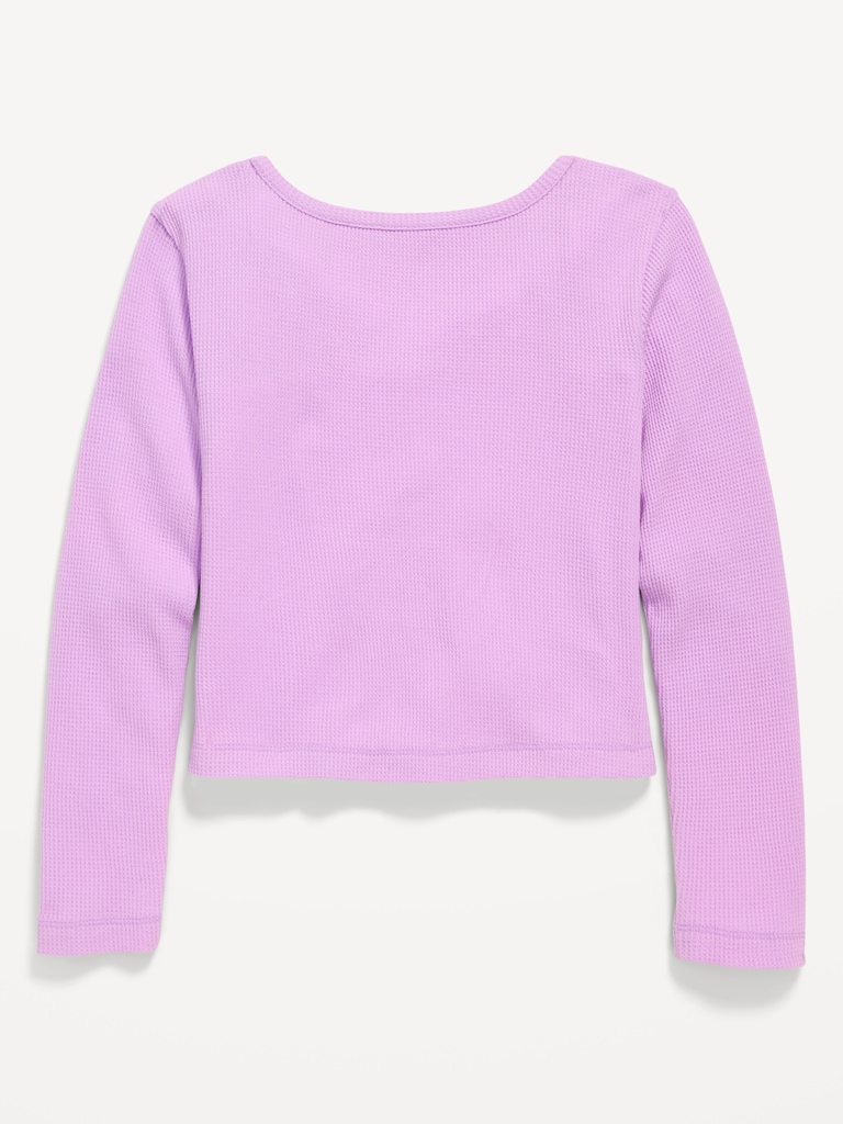 Long-Sleeve 2-In-1 Fitted Henley Top for Girls