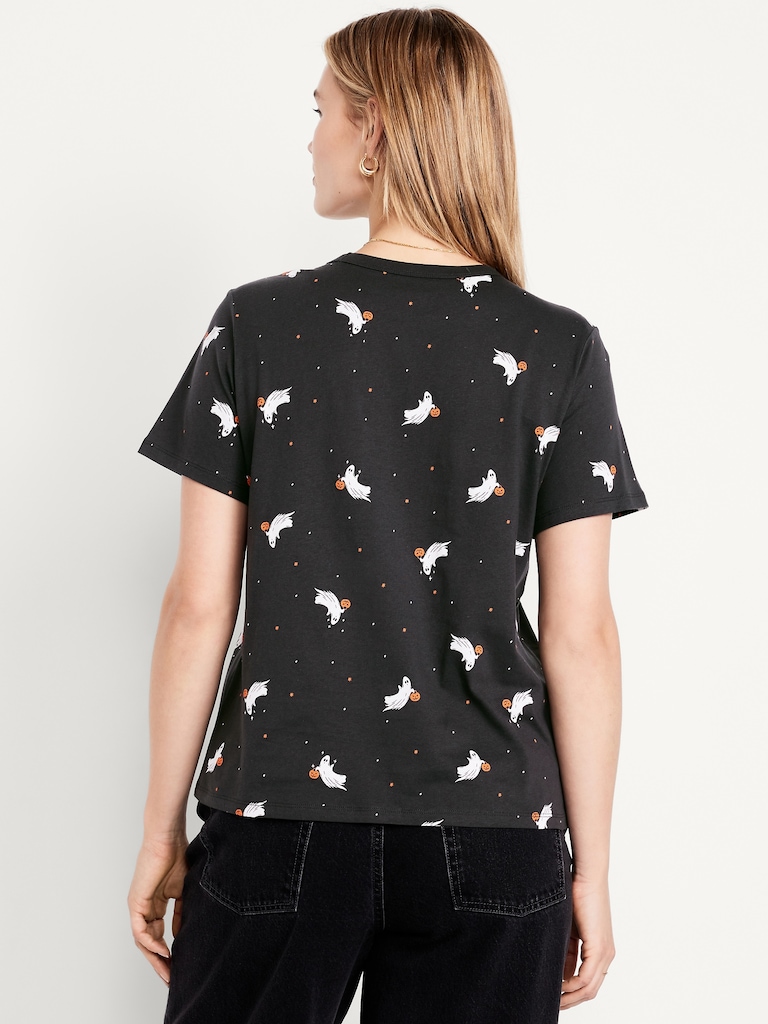 T-shirt passe-partout ras du cou à motif
