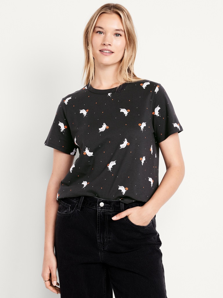 T-shirt passe-partout ras du cou à motif