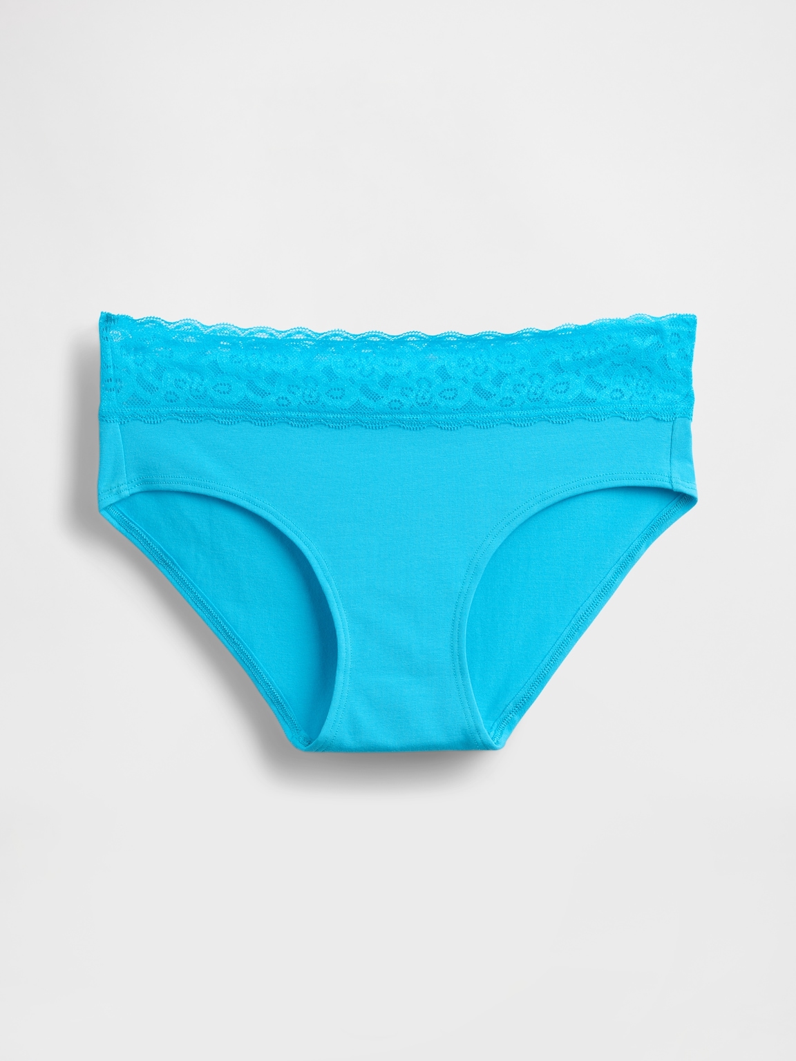 Organic Stretch Cotton Lace-Trim Hipster