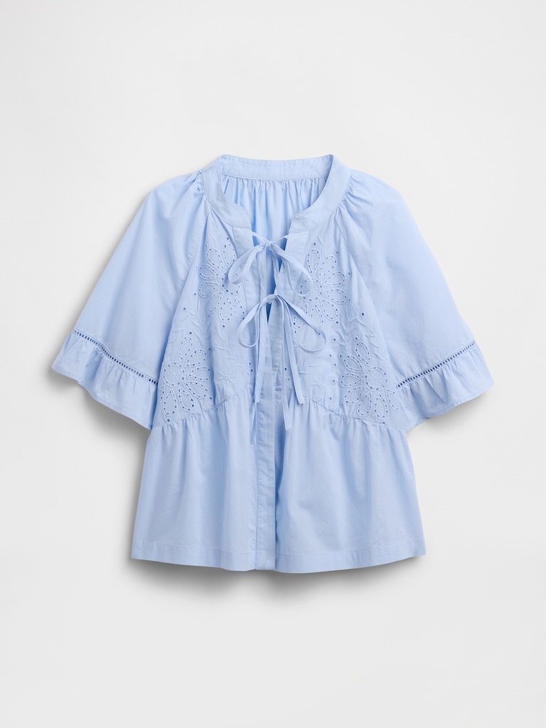 Splitneck Tie-Front Top
