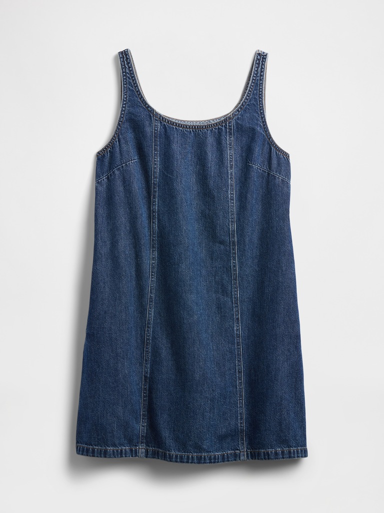Denim Scoopneck Mini Dress