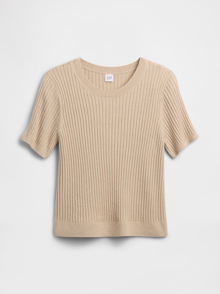 CashSoft Ribbed Crewneck T-Shirt