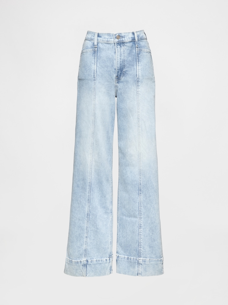 High Rise Stride Wide-Leg Ankle Jeans