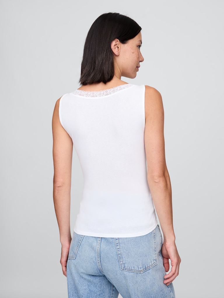 Lace-Trim Tank Top