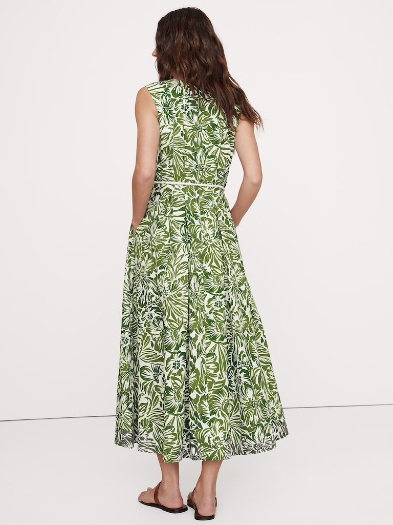 Cotton Poplin Wrap Maxi Dress