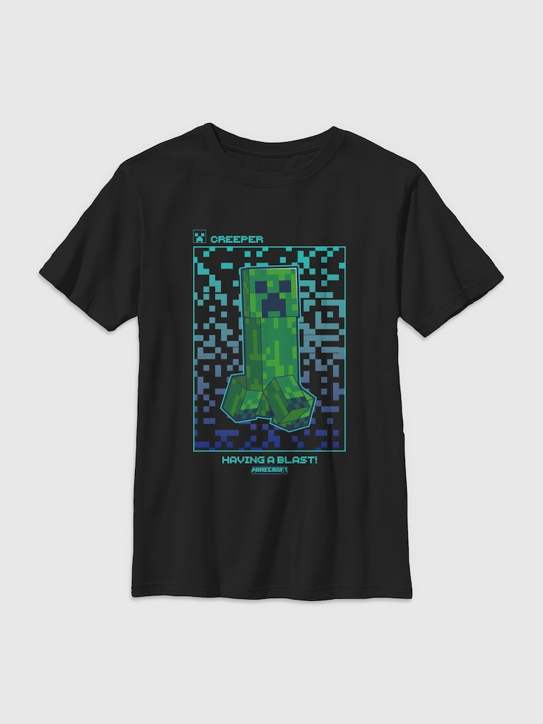 Minecraft Mine Pixel Creep Gender-Neutral Graphic T-Shirt for Kids