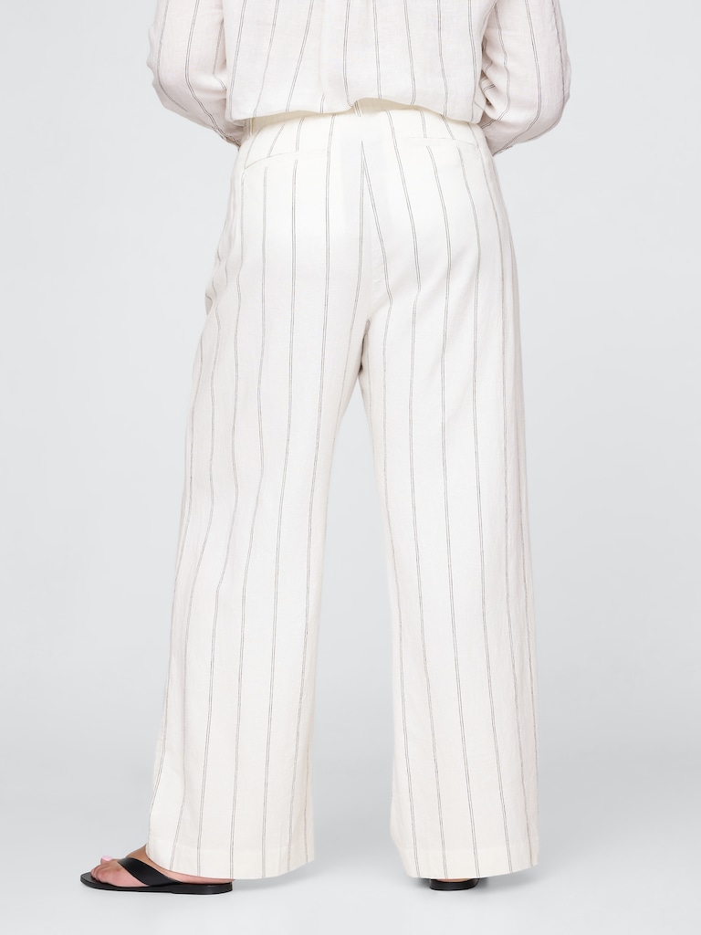 365 High Rise Linen-Blend Trousers