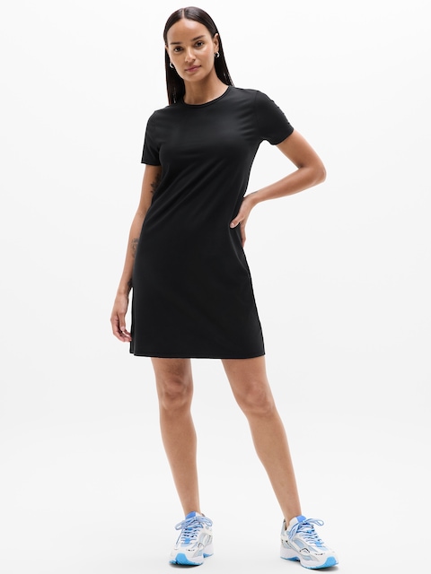 gold and white blue and black dress Short Sleeve T-Shirt Dress Black | Dresses & Jumpsuits main image 1