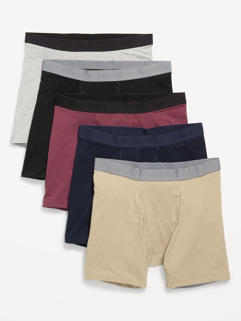 5-Pack Soft-Washed Boxer Briefs -- 6.25-inch inseam