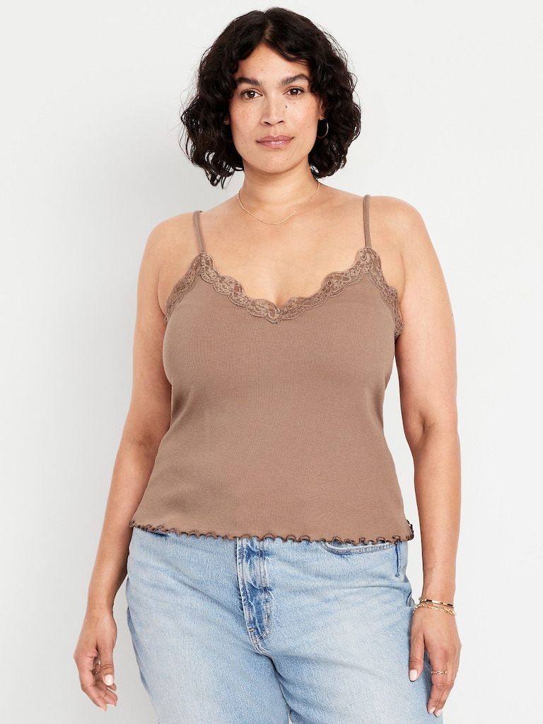 Lace-Trim Cami Tank Top