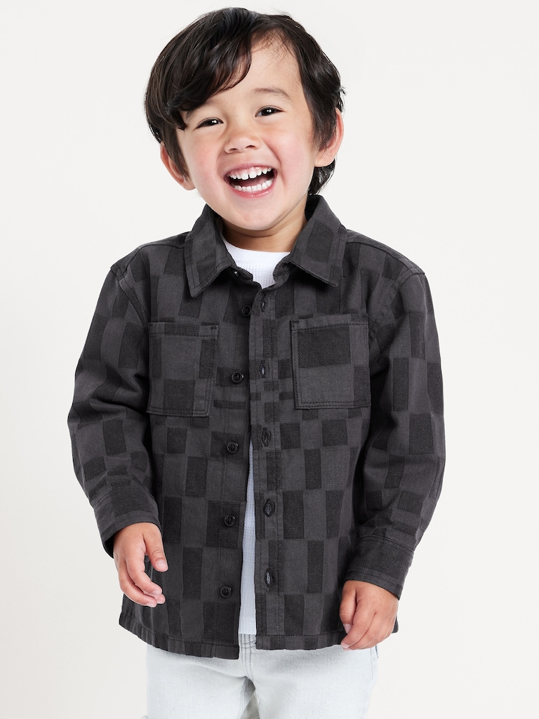 Long-Sleeve Twill Pocket Shirt for Toddler Boys