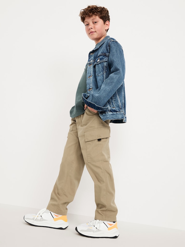 Loose Pull-On Cargo Tech Taper Pants for Boys