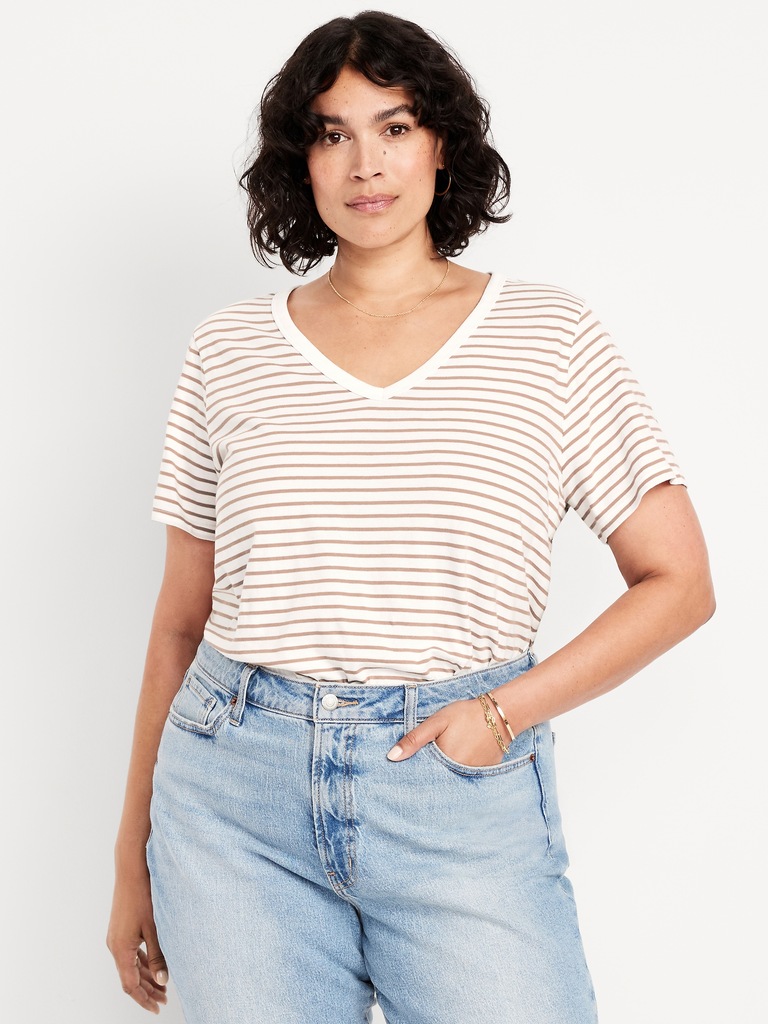 EveryWear V-Neck Striped T-Shirt