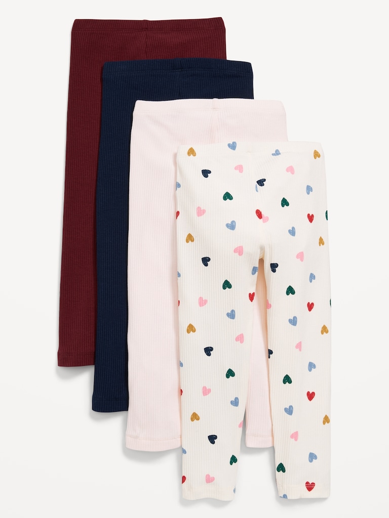 Ribbed Leggings 4-Pack for Toddler Girls