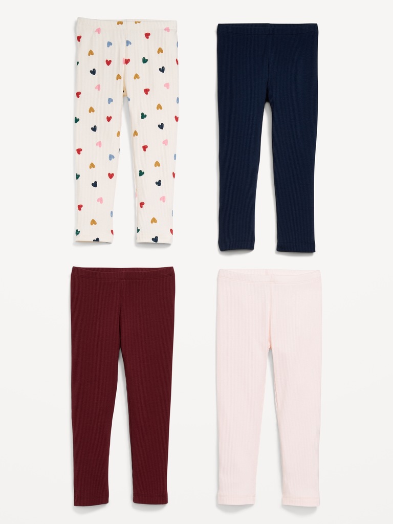 Ribbed Leggings 4-Pack for Toddler Girls