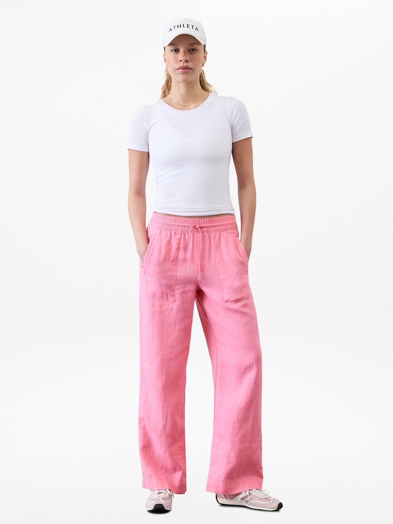 Retreat Linen High Rise Wide Leg Pant