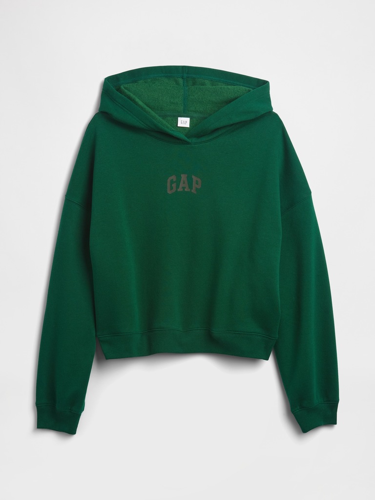 Relaxed Gap Mini-Logo Cropped Hoodie