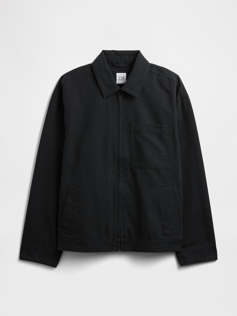 Relaxed Canvas Utility Jacket