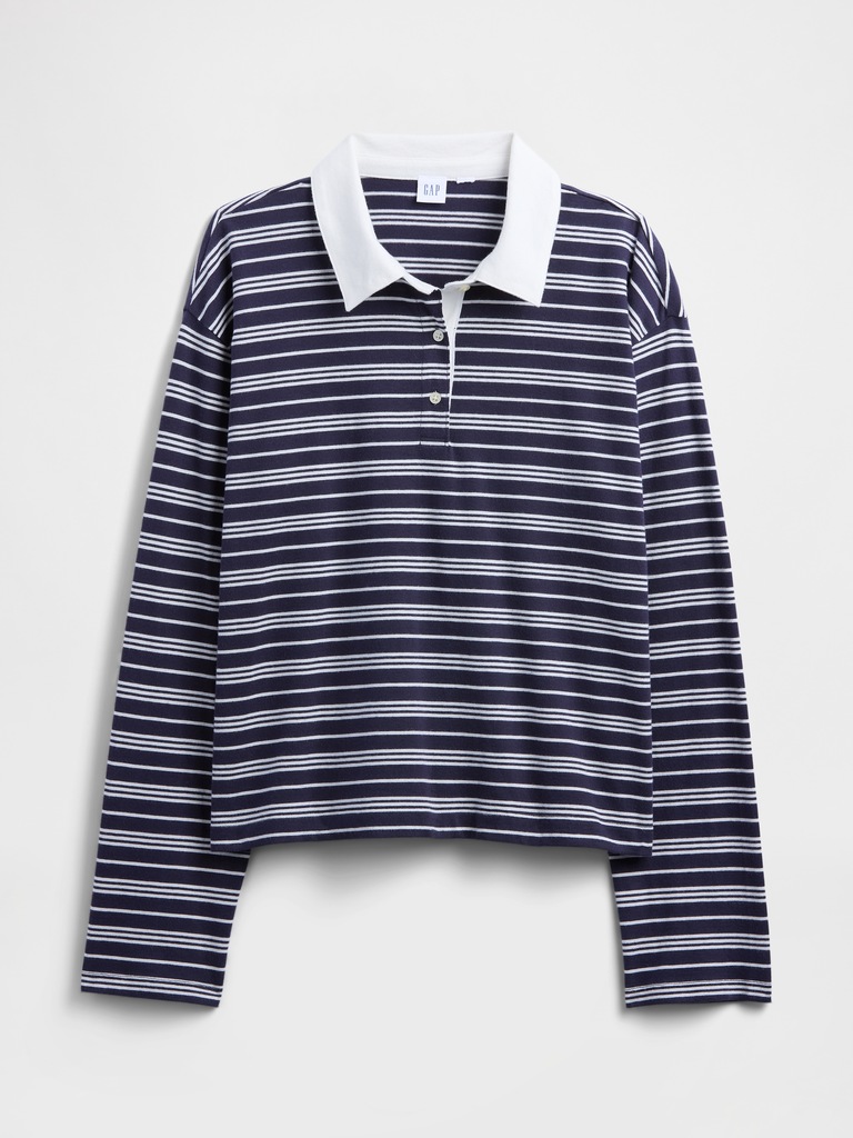 Oversized Stripe Rugby Polo Shirt