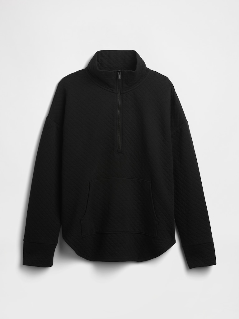 GapFit Oversized Quilted Quarter-Zip Jacket