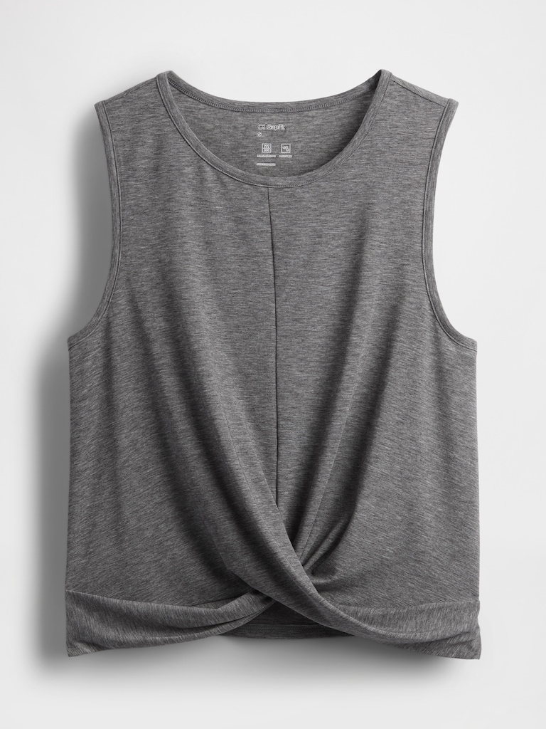 GapFit Breathe Twist-Front Tank Top