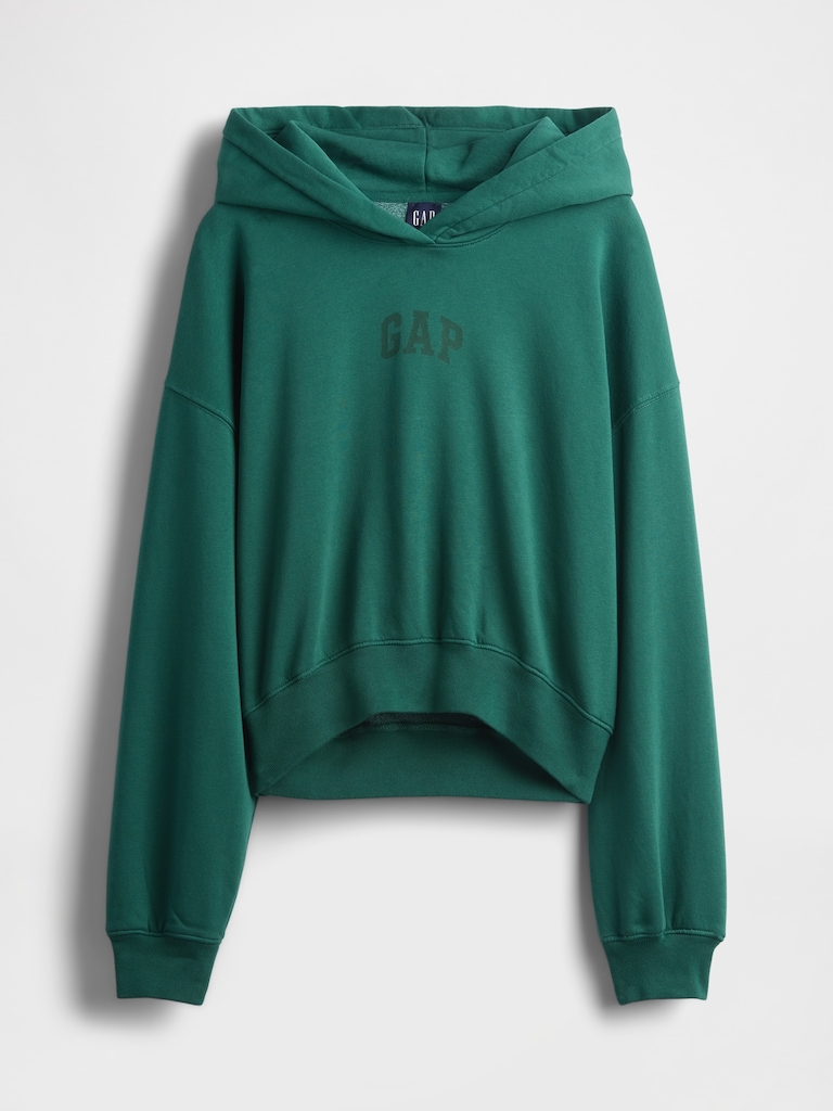 VintageSoft Crop Logo Hoodie