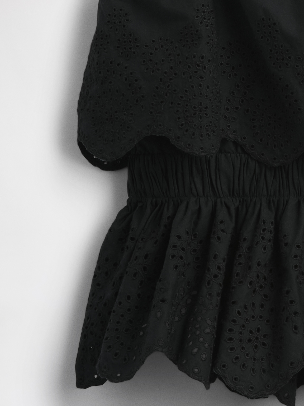 Poplin Eyelet Ruffle Top