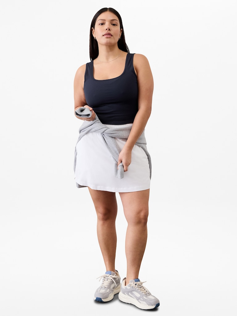 Signature Rib Square Neck Crop Tank