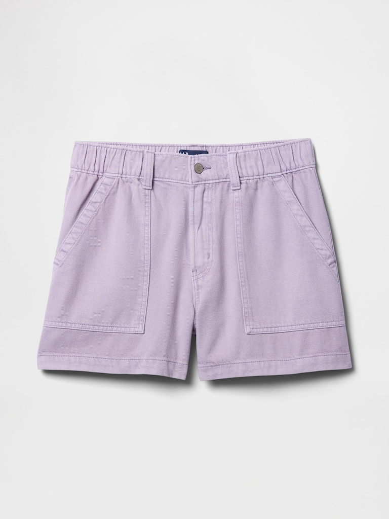 4" High Rise SuperSoft Denim Utility Shorts